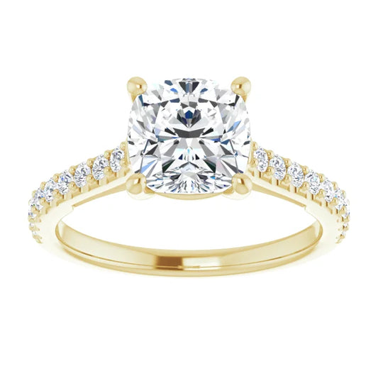 accented shank cushion diamond engagement Ring for women 