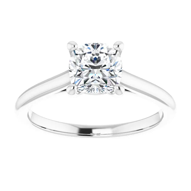 1 CT infinity cushion cut solitaire diamond engagement ring for women on White gold