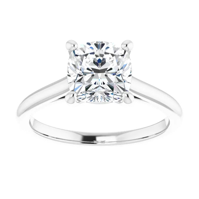 2 CT infinity cushion cut solitaire diamond engagement ring for women on white gold