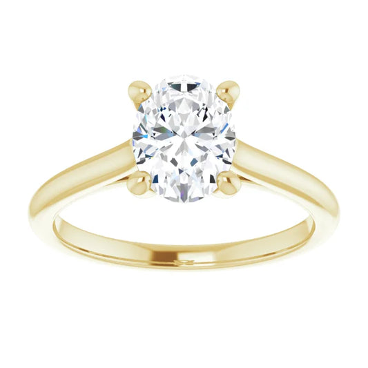 Infinity inspired Lab Grown Oval Diamond Engagement Ring on yellow gold 