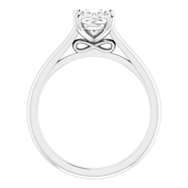 Infinity inspired Lab Grown Oval Diamond Engagement Ring on white gold showing under gallery 