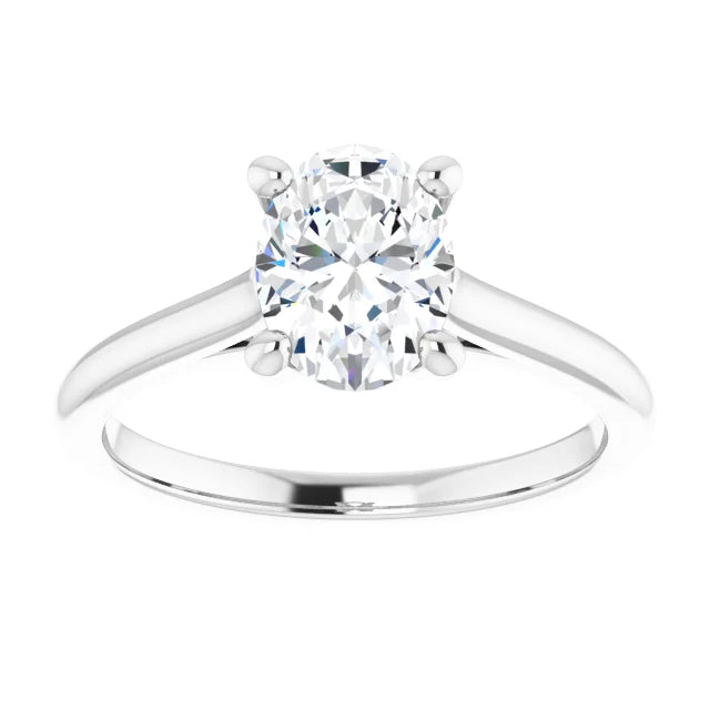 Infinity inspired Lab Grown Oval Diamond Engagement Ring on white gold 