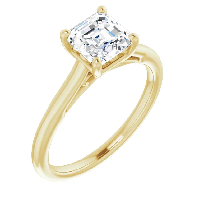 1 CT Asscher Solitaire Diamond Engagement Ring For Women sideway Picture 