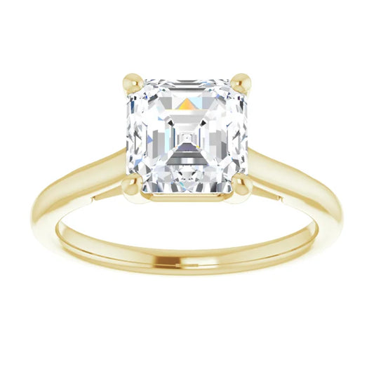 2 CT Asscher Solitaire Diamond Engagement Ring For Women 