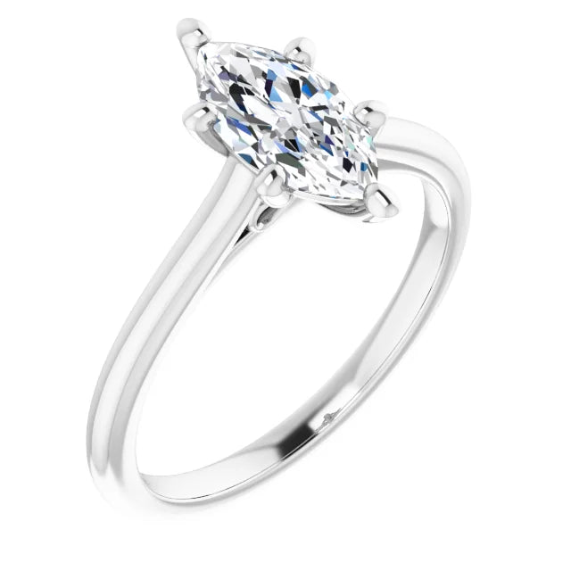 1 CT Infinity Inspired Marquise Cut Diamond Engagement Ring on White gold sideway picture 