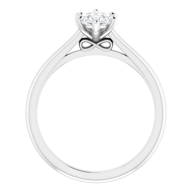 1 CT Infinity Inspired Marquise Cut Diamond Engagement Ring on White gold showing infinity under gallery 