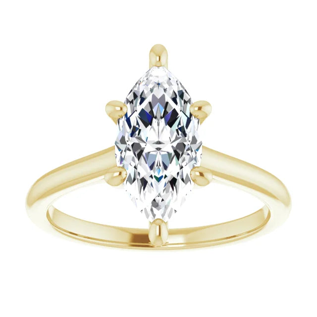 2 CT Infinity Inspired Marquise Cut Diamond Engagement Ring on Yellow gold