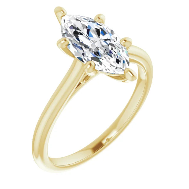 2 CT Infinity Inspired Marquise Cut Diamond Engagement Ring on yellow gold sideway picture 