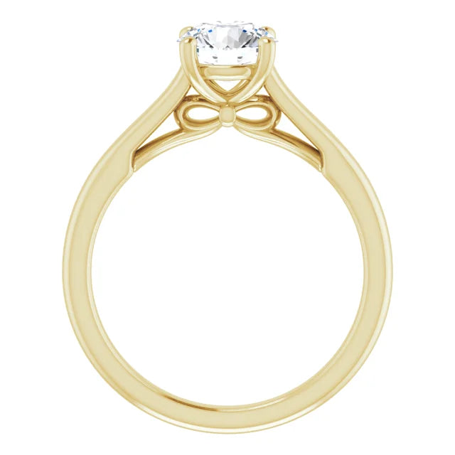 infinity Diamond engagement Ring Yellow Gold