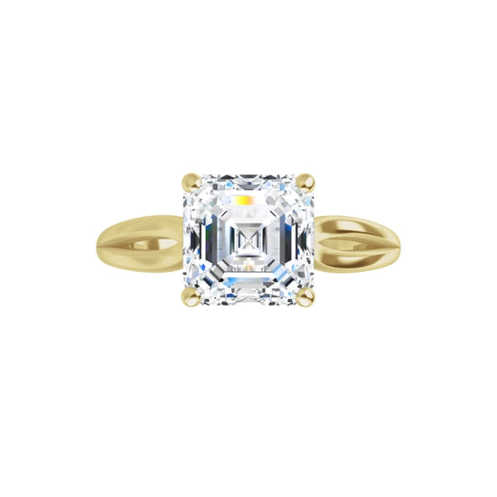 360 Video for 2 CT Asshcer Solitaire Diamond Engagement ring for women yellow gold