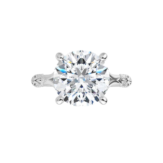 360 Video for 3 CT Vintage Split Shank Solitaire Diamond engagement Ring in Platinum
