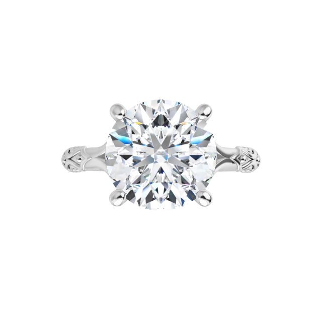 360 Video for 3 CT Vintage Split Shank Solitaire Diamond engagement Ring in Platinum
