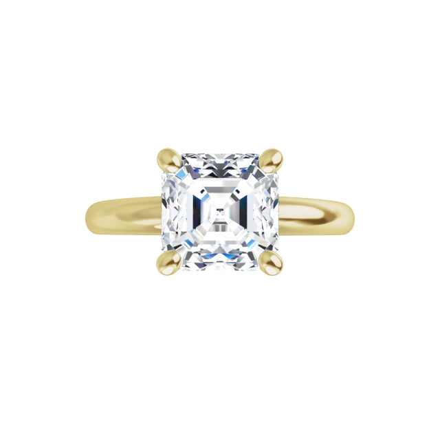 360 Video for 2 CT Asscher Cut Solitaire Diamond Engagement Ring For Women on yellow gold