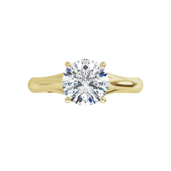 1 CTW Lab Grown Round Diamond Solitaire Engagement Ring 360 on yellow gold