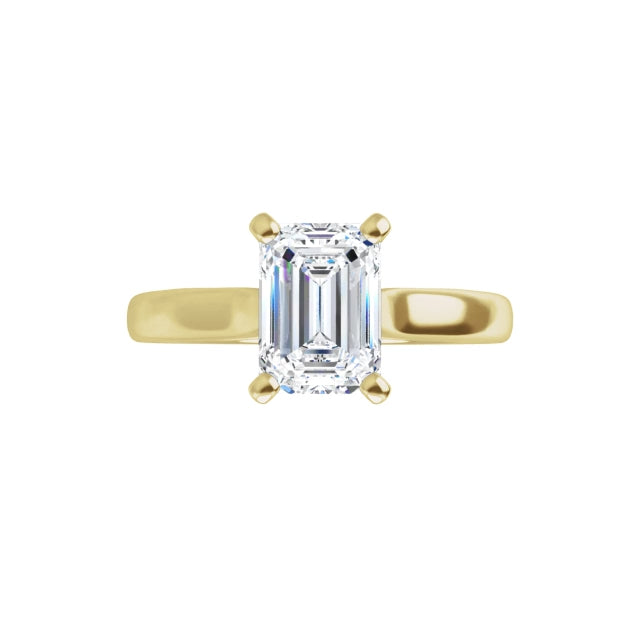 360 Video for 1 CT Emerald Cut Solitaire Lab Grown Diamond Engagement Ring on yellow gold