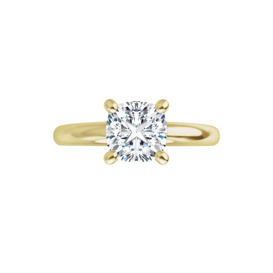 360 Video for 1 CT Cushion cut diamond solitaire engagement ring for women on yellow gold