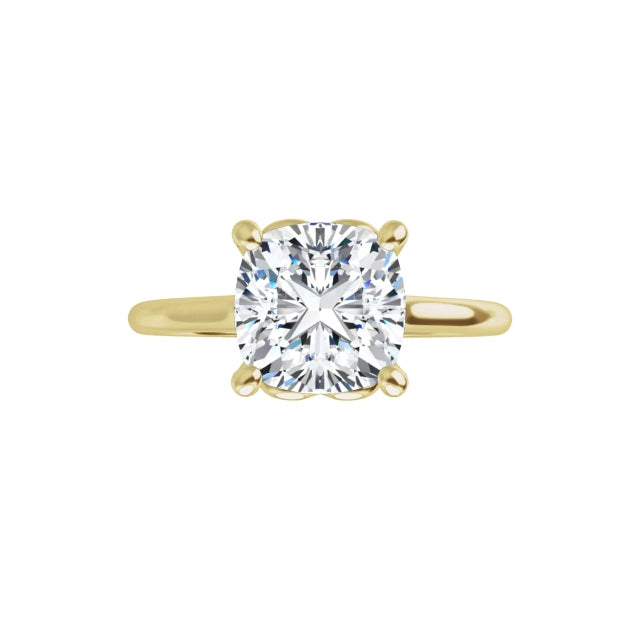 360 Video for emerald cut diamond solitaire engagement ring on yellow gold