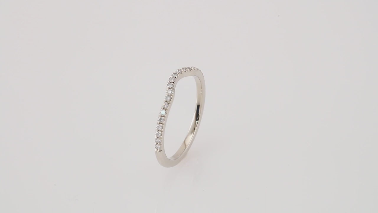 360 Video for Diamond Contour Band for Women on white gold