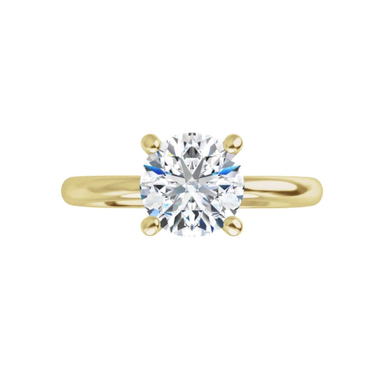 360 Video for 1 Carat Lab Grown Round Diamond Solitaire Engagement Ring on Yellow Gold