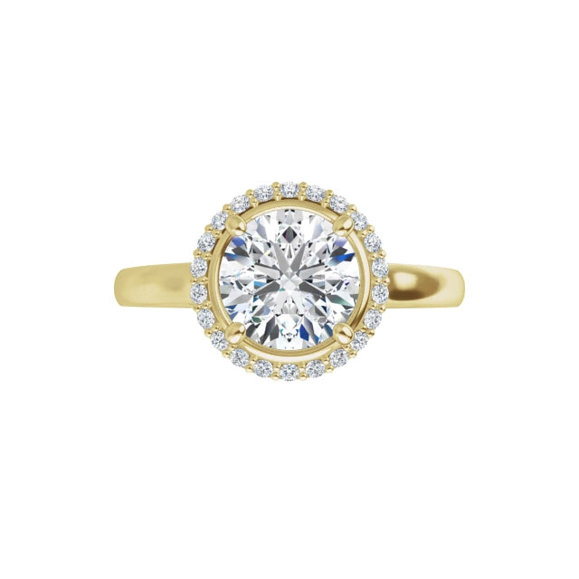 Halo Style Lab Grown Diamond Engagement Ring 360 on Yellow Gold