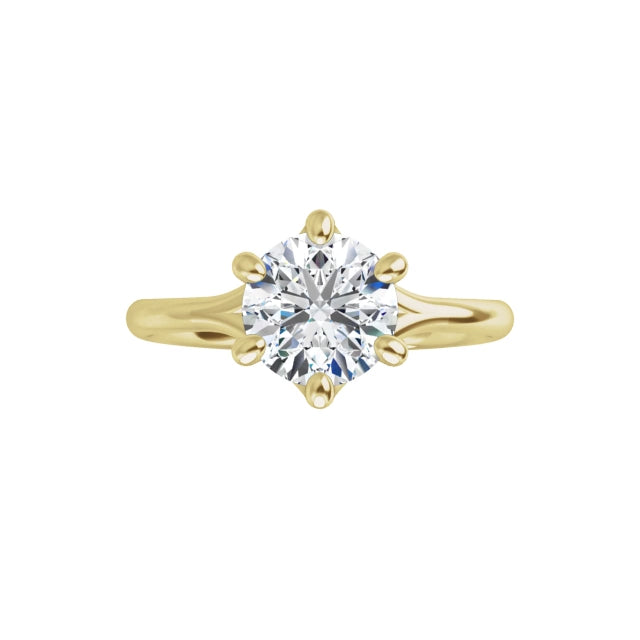 360 Video for 6 Prong 1 CTW Lab Grown Diamond Engagement Ring on Yellow Gold