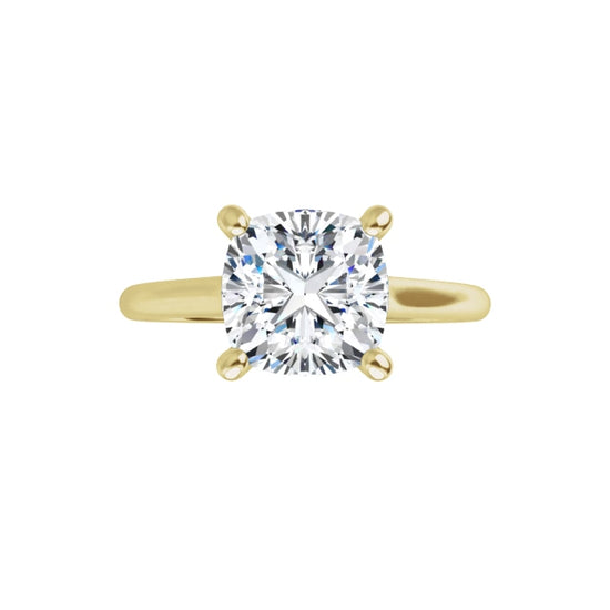 360 Video for 3 CT Cushion cut Lab Grown Diamond Engagement Ring for Women in Yellow Gold
