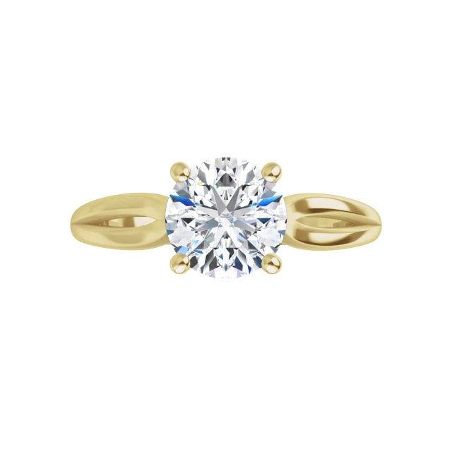 360 for 1 CT Round solitaire Diamond engagement Ring on Yellow Gold