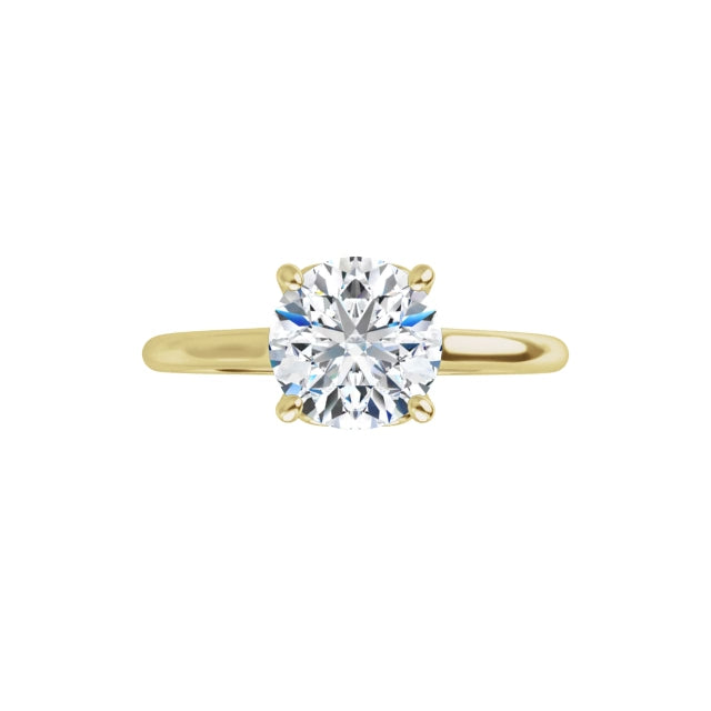 360 1 CTW Lab Grown Round Heart Diamond Engagement Ring on Yellow Gold