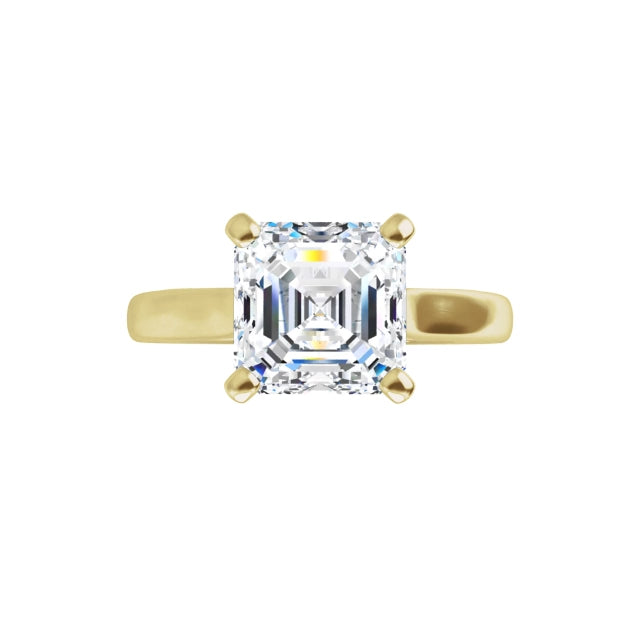 360 Video for 2 CT Asscher Cut Diamond Solitaire Engagement Ring yellow gold