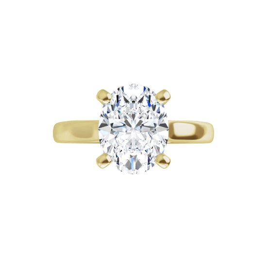 360 Video for 2 CT lab Created Diamond Oval Engagement Ring on Yellow Gold 