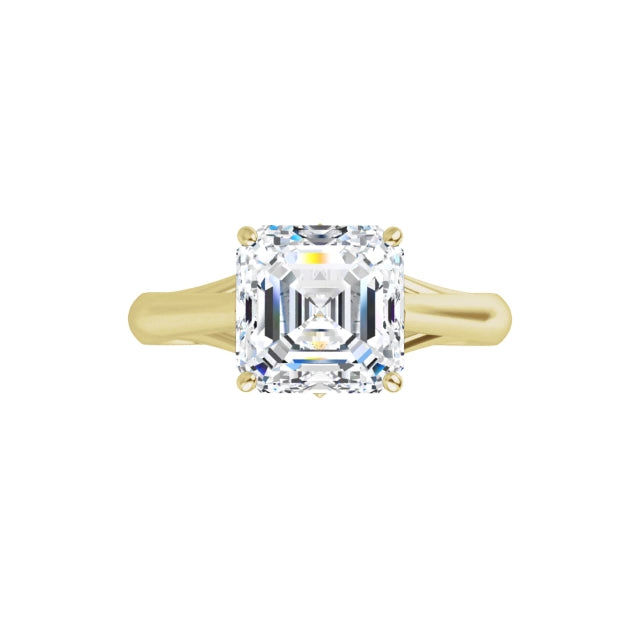 360 Video for Asscher Cut Lab Grown Diamond Engagement Ring on yellow gold