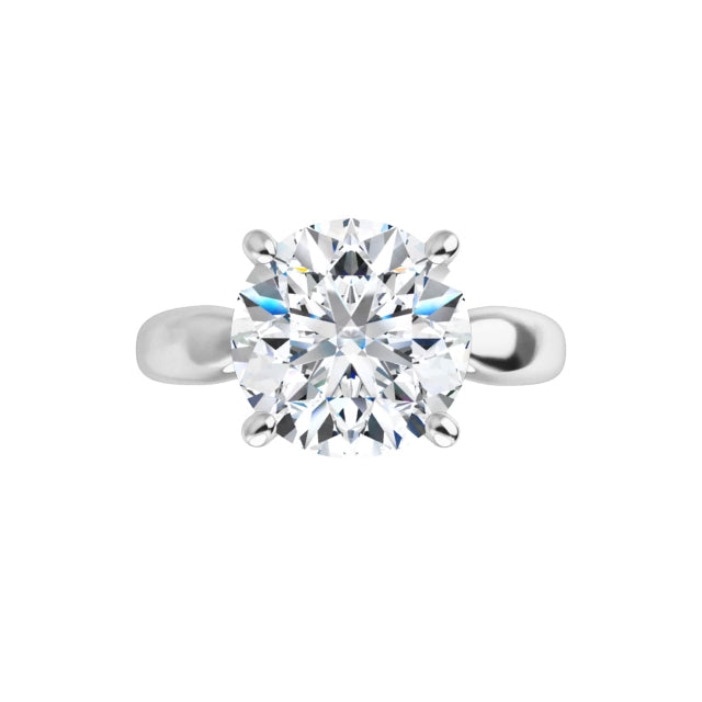 360 Video for 3 CT tapered Shank round Solitaire Diamond Engagement Ring 