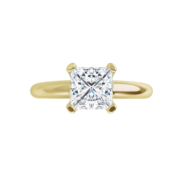 360 video for  1 CT Lab Created Princess Cut Diamond engagement Ring on Yellow Gold