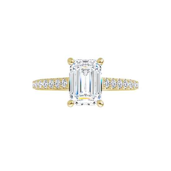 360 Video for 1  1/4 CTW Infinity Emerald Cut Solitaire Engagement Ring for women on Yellow gold