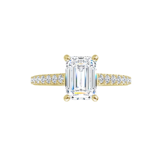 360 Video for 1  1/4 CTW Infinity Emerald Cut Solitaire Engagement Ring for women on Yellow gold