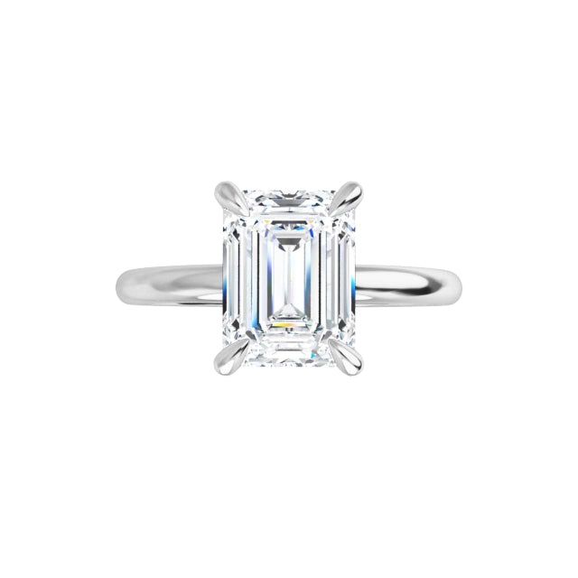 360 Video for 2 CTW Emerald Cut Lab Grown Diamond Engagement Ring on White Gold