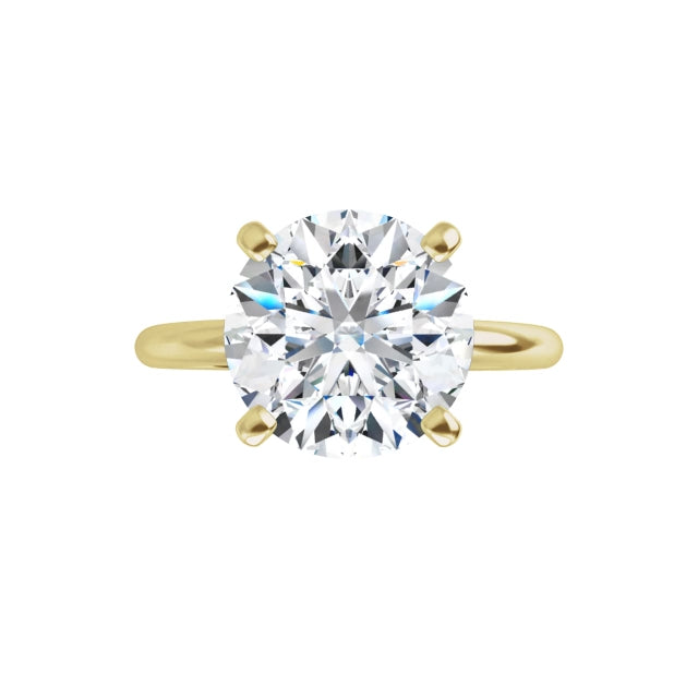 360 Video for 3 CT round solitaire Diamond engagement Ring on Yellow gold
