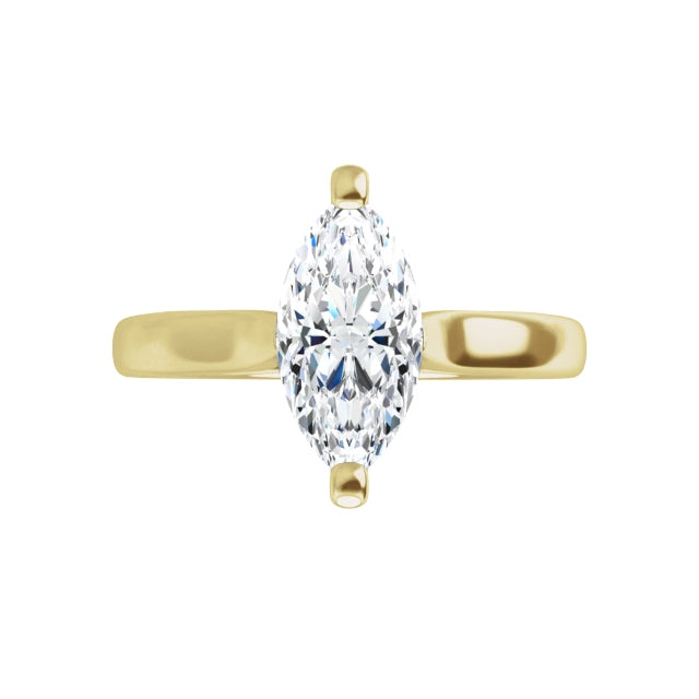 360 Video for 1 CT  Marquise Cut Diamond Engagement Ring on Yellow gold 