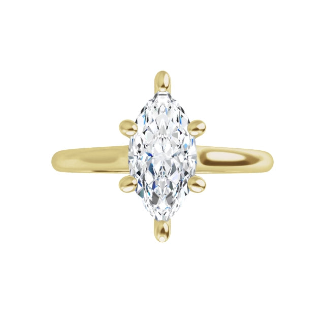 360 for 1 CT Infinity Inspired Marquise Cut Diamond Engagement Ring on Yellow gold