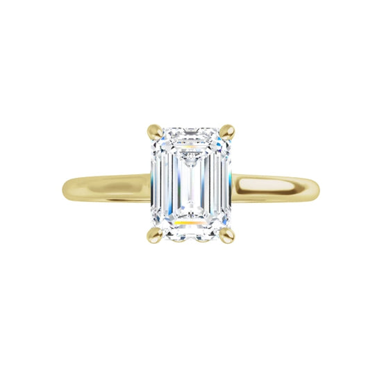 360 Video for Emerald Lab Grown Diamond solitaire Engagement Ring on yellow gold