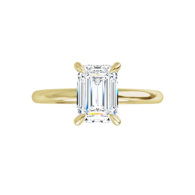 360 Video for 1 CT Emerald Cut Lab Grown Diamond Engagement Ring on yellow gold