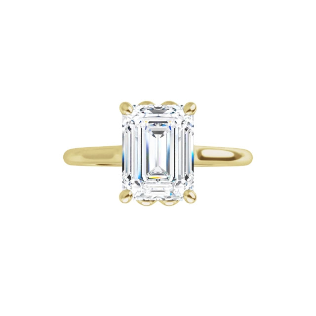 360 Video for Emerald Lab Grown Diamond solitaire Engagement Ring on yellow gold 