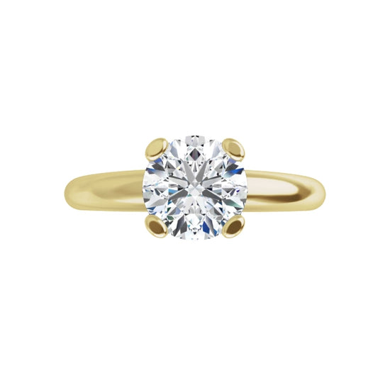 Solitaire Lab Grown Round Diamond engagement Ring 360 Yellow Gold