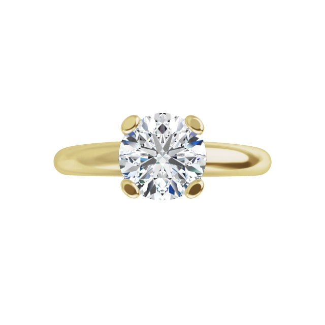 Solitaire Lab Grown Round Diamond engagement Ring 360 Yellow Gold