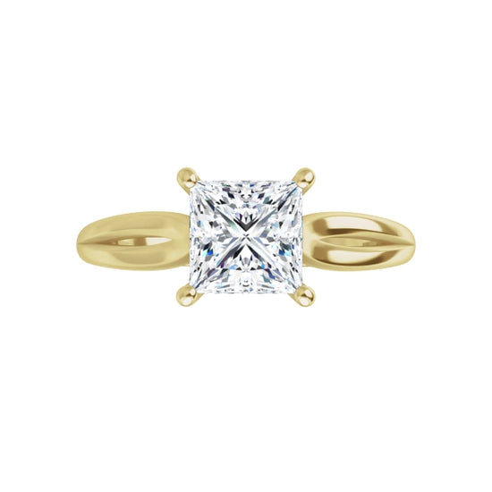 360 Video for 1 CTW Split Shank Princes Cut Diamond Engagement Ring on Yellow Gold