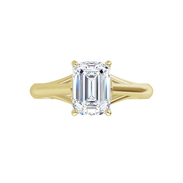 360 Video for 1 CT Emerald cut diamond engagement ring for women yellow gold