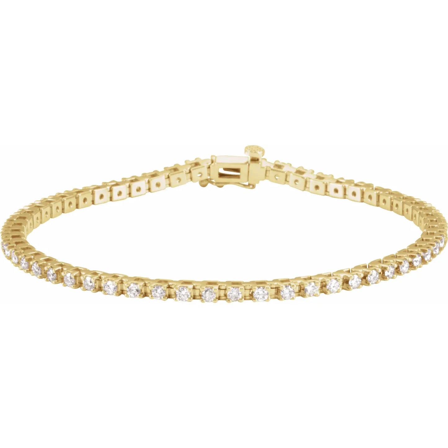 2 1/4 CTW Lab Grown Diamond Tennis Bracelet Yellow Gold