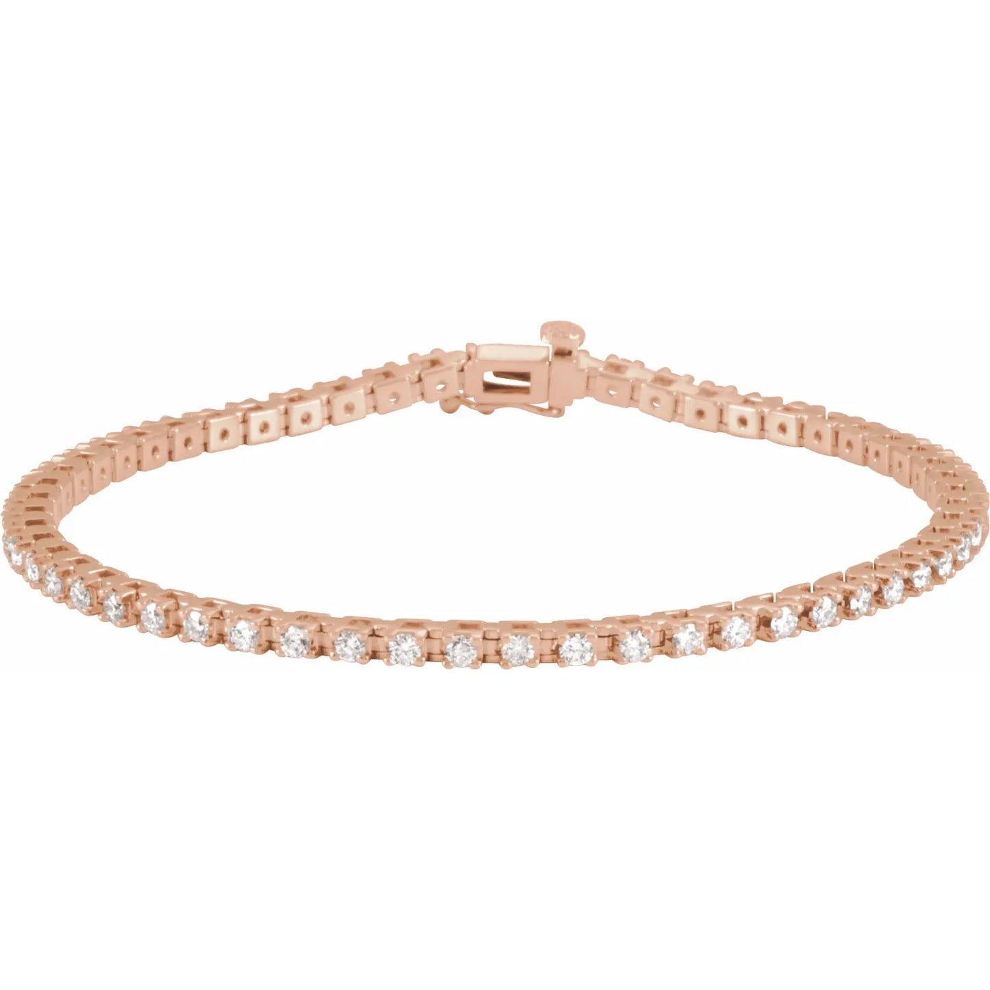 2 1/4 CTW Lab Grown Diamond Tennis Bracelet Rose Gold