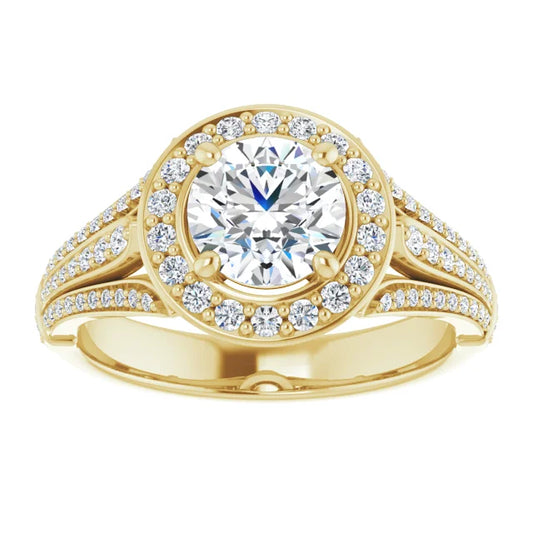 Halo Style accented shanks Lab Grown Diamond Engagement Ring 