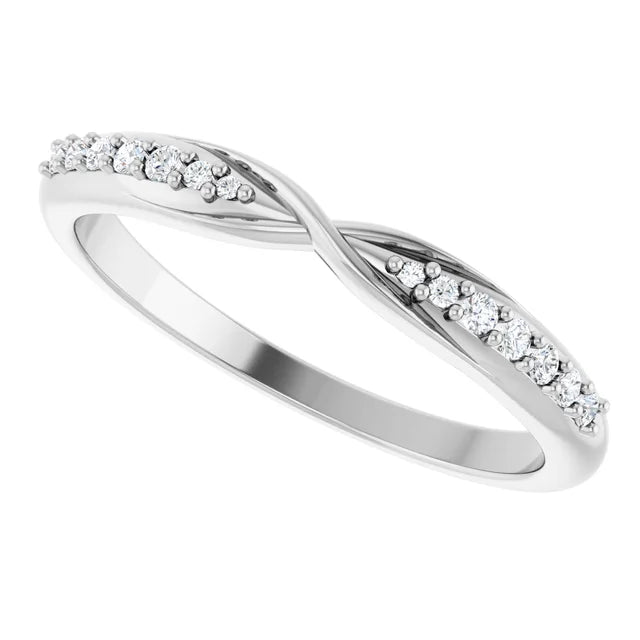 Lab-Grown Diamond Wedding Band on white gold sideway picture 